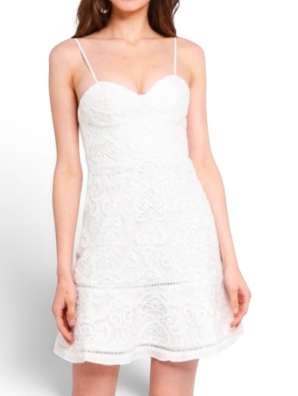 NWT BARDOT X REVOLVE White Lotus Lace Mini Dress - XS